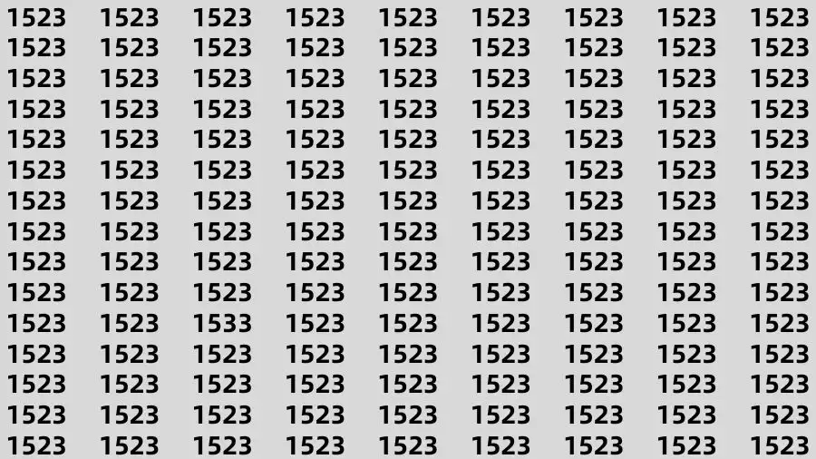 Observation Brain Challenge: If you have Eagle Eyes Find the number 1533 among 1523 in 12 Secs