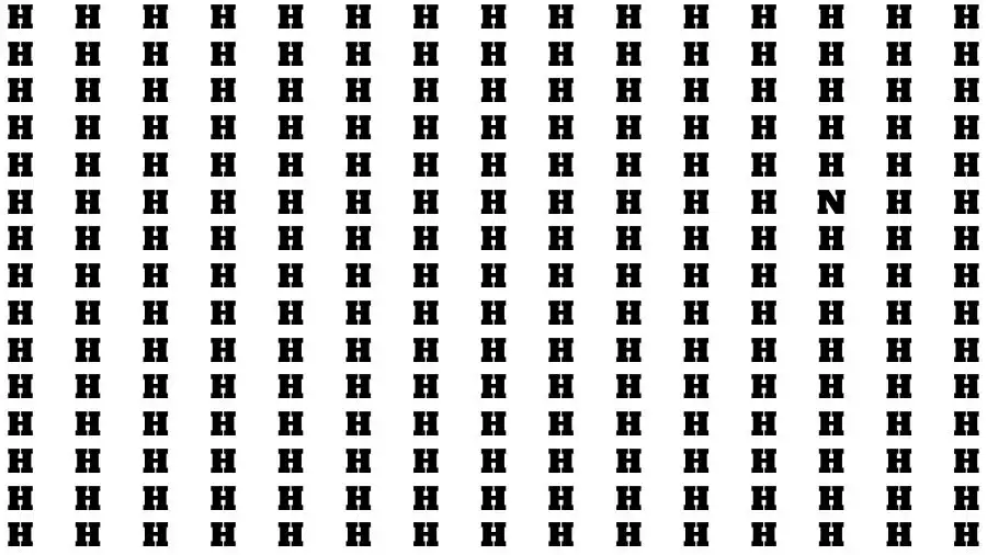 Observation Find it Out: If you have Sharp Eyes Find the Letter N among H in 20 Secs