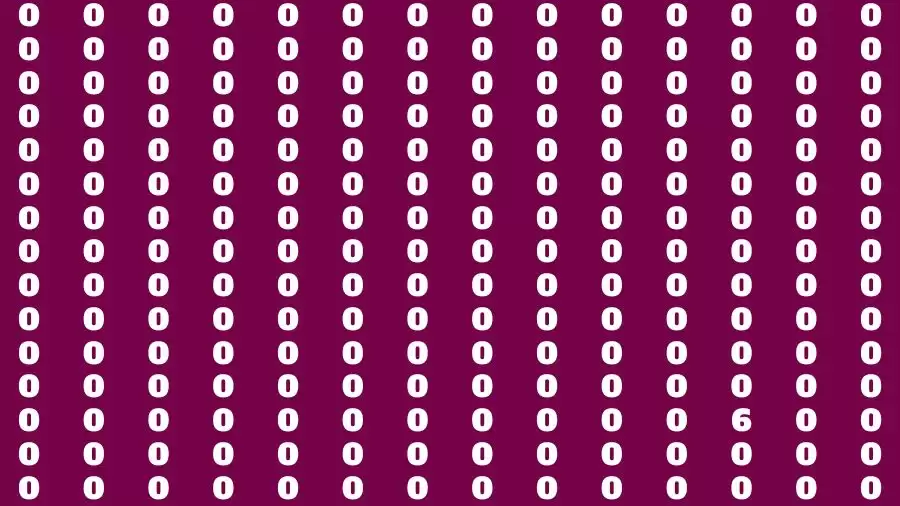 Brain Test: If you have Eagle Eyes Find the number 6 among 0 in 15 Secs