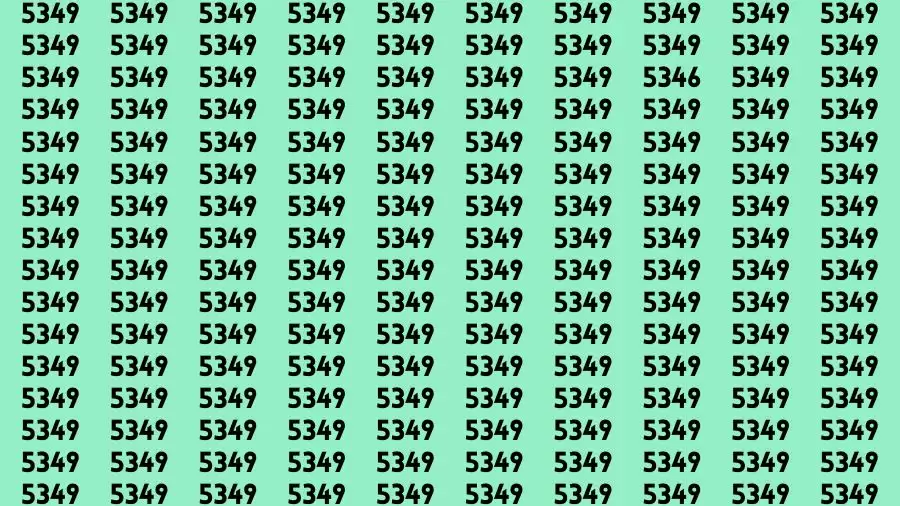 Observation Brain Challenge: If you have Eagle Eyes Find the number 5346 among 5349 in 12 Secs