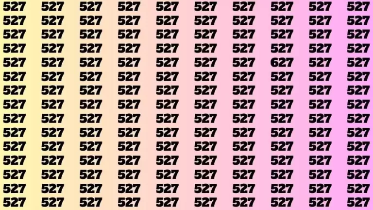 Observation Brain Test: If you have 50/50 Vision Find the Number 627 among 527 in 15 Secs