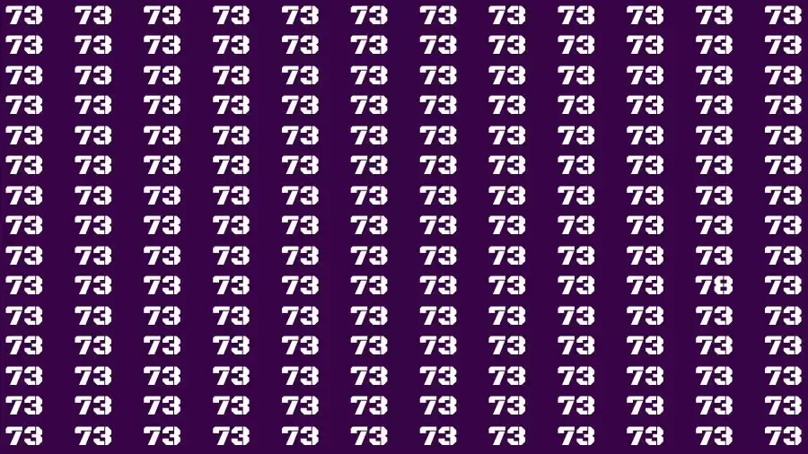 Observation Find it Out: If you have Sharp Eyes Find the number 78 among 73 in 20 Secs