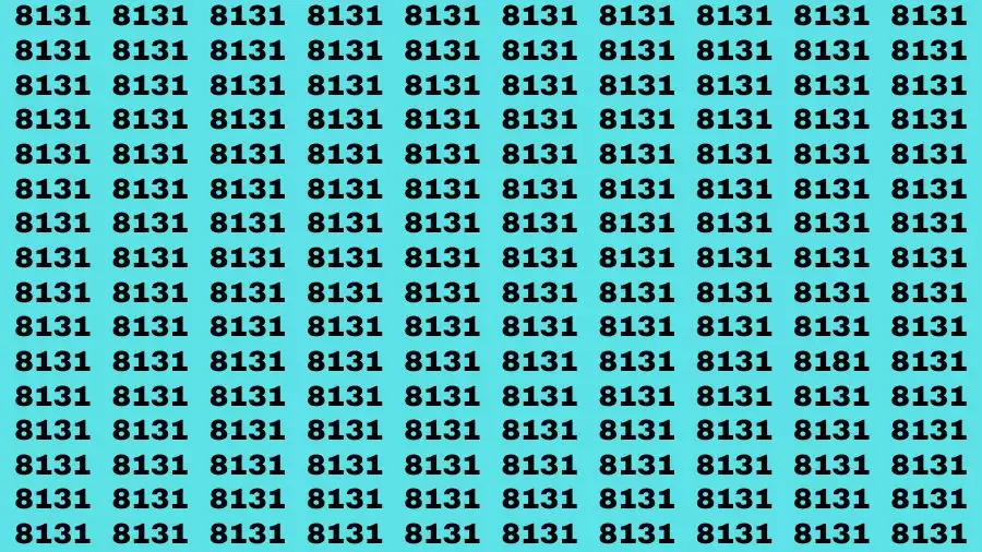 Observation Brain Challenge: If you have Hawk Eyes Find the Number 8181 among 8131 in 15 Secs