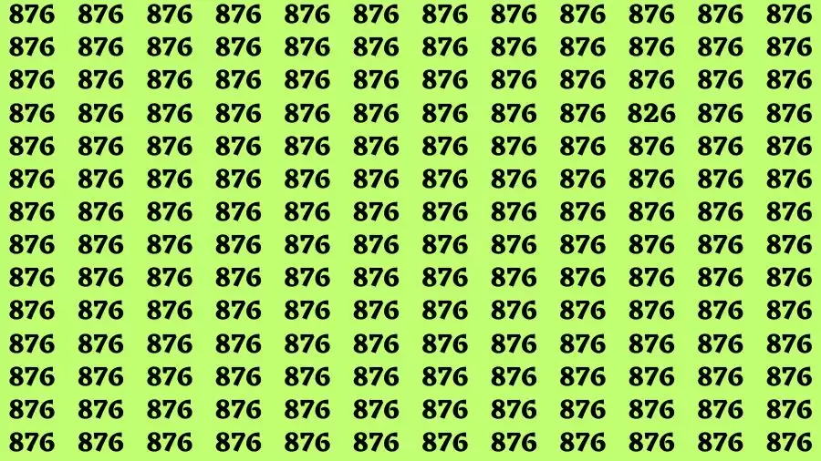 Observation Find it Out: If you have Sharp Eyes Find the number 826 among 876 in 20 Secs