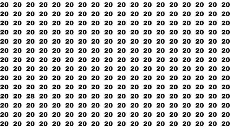 Test Visual Acuity: If you have Sharp Eyes Find the number 28 among 20 in 20 Secs