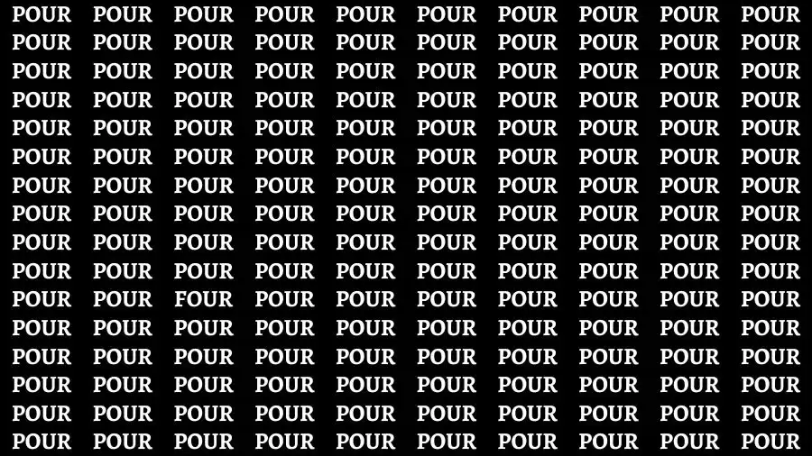 Brain Test: If you have Eagle Eyes Find the word Four in 15 Secs