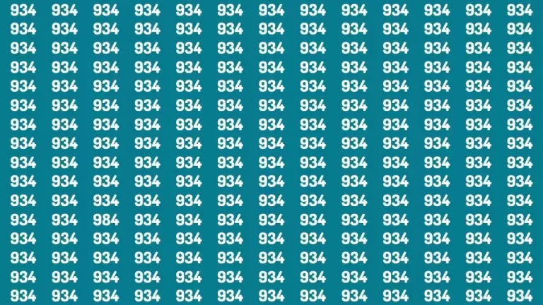 Optical Illusion Brain Challenge: If you have Hawk Eyes Find the Number 984 in 15 Secs