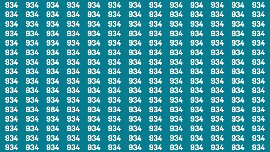 Optical Illusion Brain Challenge: If you have Hawk Eyes Find the Number 984 in 15 Secs