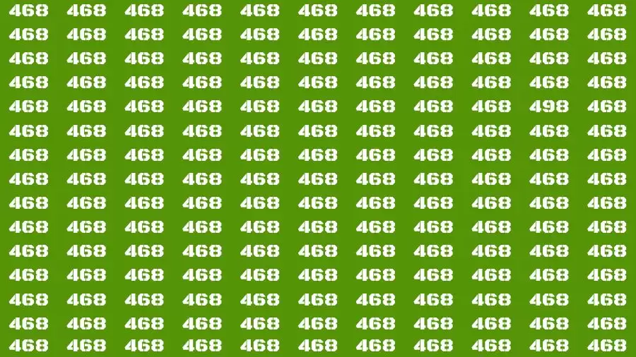 Optical Illusion Brain Challenge: If you have Hawk Eyes Find the Number 498 among 468 in 15 Secs