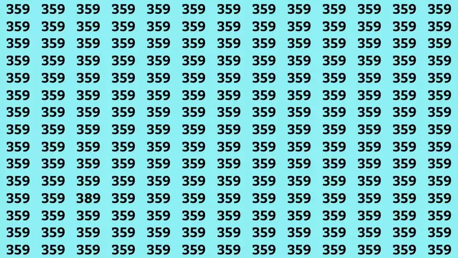 Optical Illusion Brain Test: If you have Sharp Eyes Find the number 389 in 20 Secs