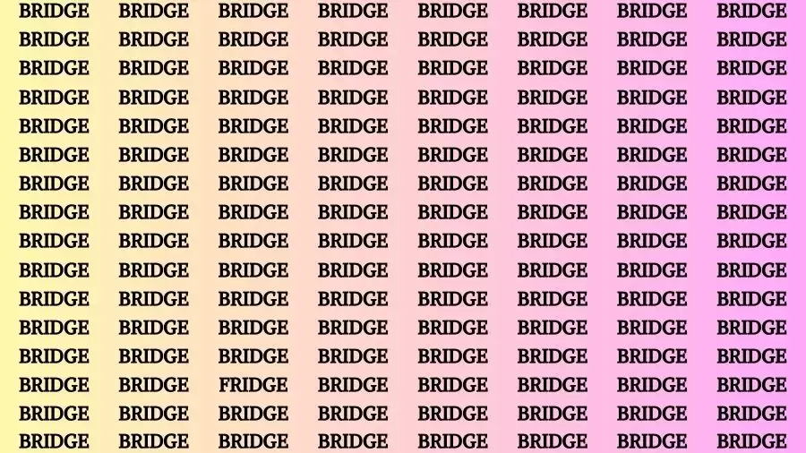 Observation Brain Challenge: If you have Hawk Eyes Find the word Fridge In 15 Secs