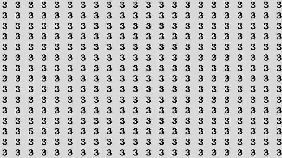 Observation Skill Test: If you have Sharp Eyes Find the Number 5 among 3 in 15 Secs