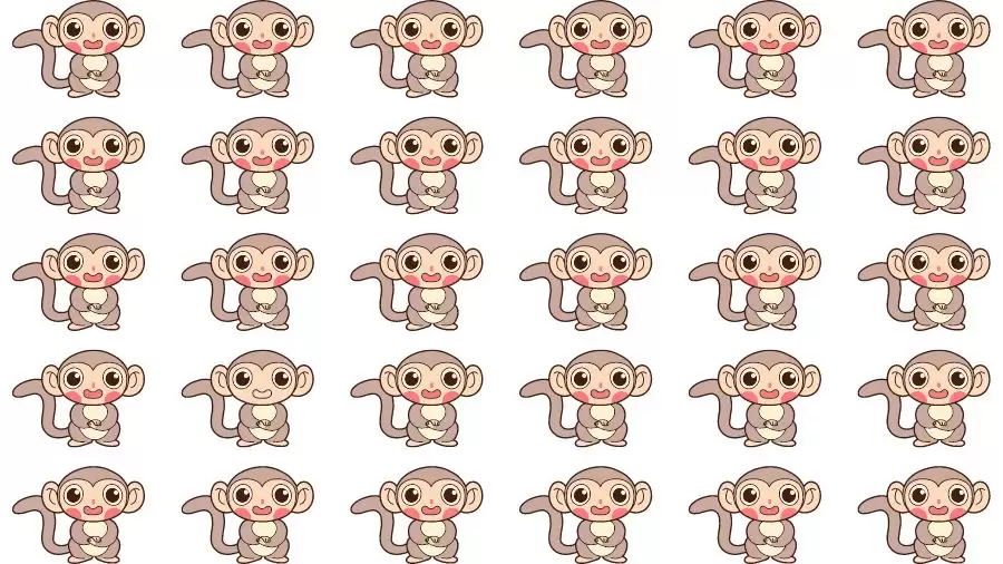 Optical Illusion Brain Test: If you have Eagle Eyes find the Odd Monkey in 8 Seconds