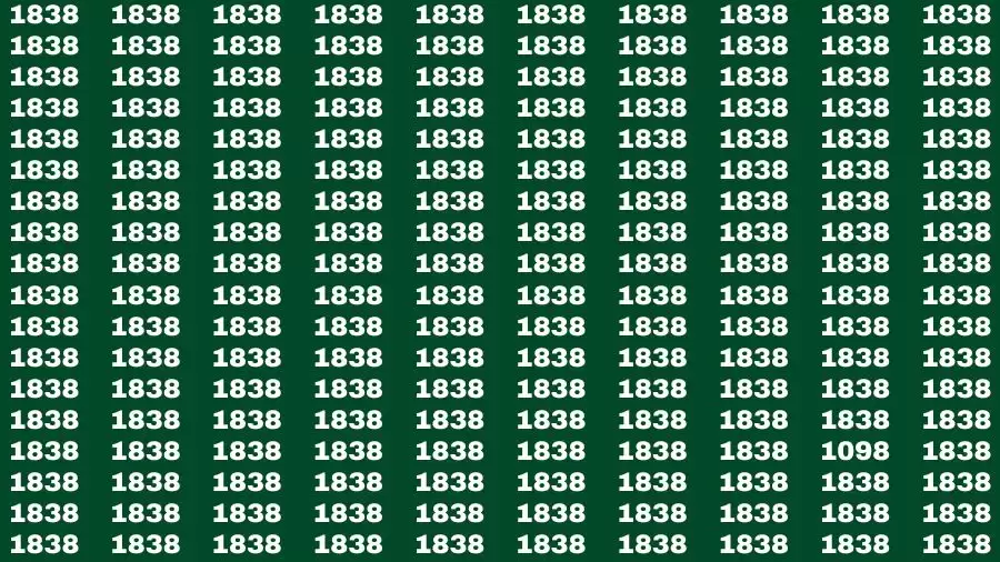 Optical Illusion Brain Test: If you have Sharp Eyes Find the number 1098 in 20 Secs