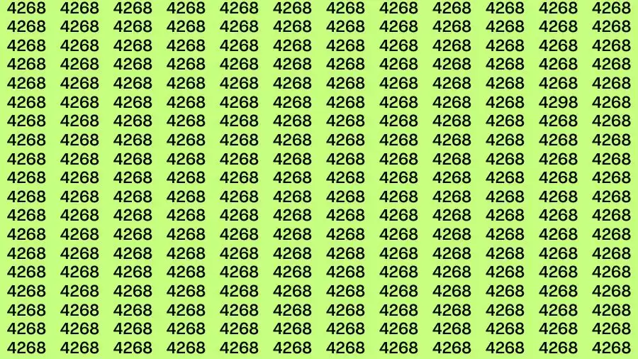 Optical Illusion Brain Challenge: If you have Hawk Eyes Find the Number 4298 among 4268 in 15 Secs