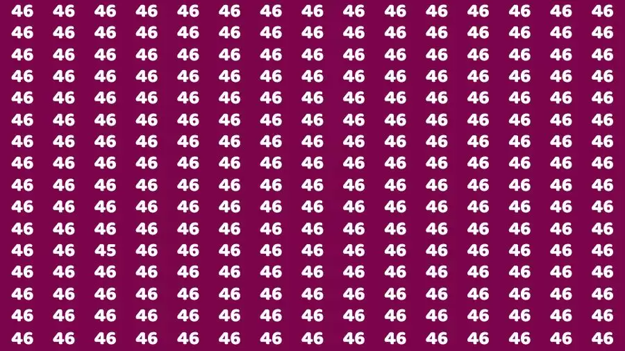 Observation Skill Test: If you have Sharp Eyes Find the Number 45 among 46 in 15 Secs