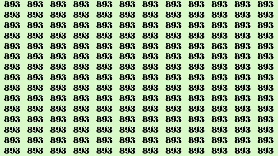 Optical Illusion Brain Test: If you have Sharp Eyes Find the number 863 in 20 Secs