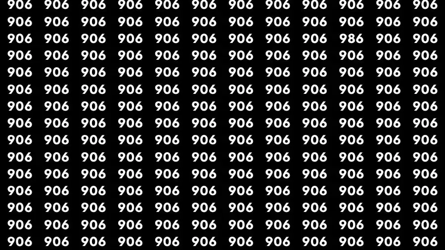 Optical Illusion Brain Test: If you have Sharp Eyes Find the number 986 in 20 Secs