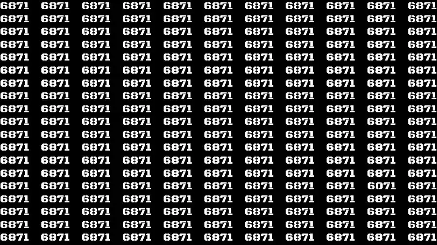 Optical Illusion Brain Challenge: If you have 50/50 Vision Find the number 6071 among 6871 in 12 Secs