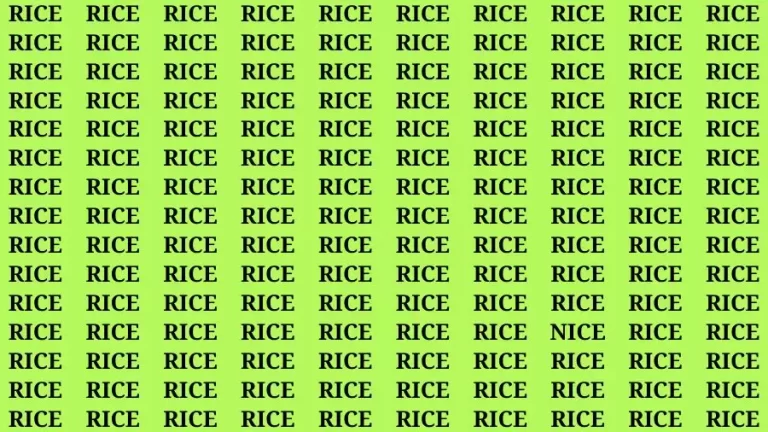 Observation Brain Test: If you have Sharp Eyes Find the word Nice in 20 Secs