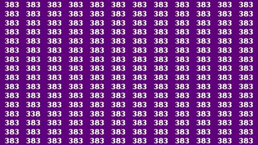 Optical Illusion Brain Test: If you have Eagle Eyes Find the Number 338 among 383 in 15 Secs