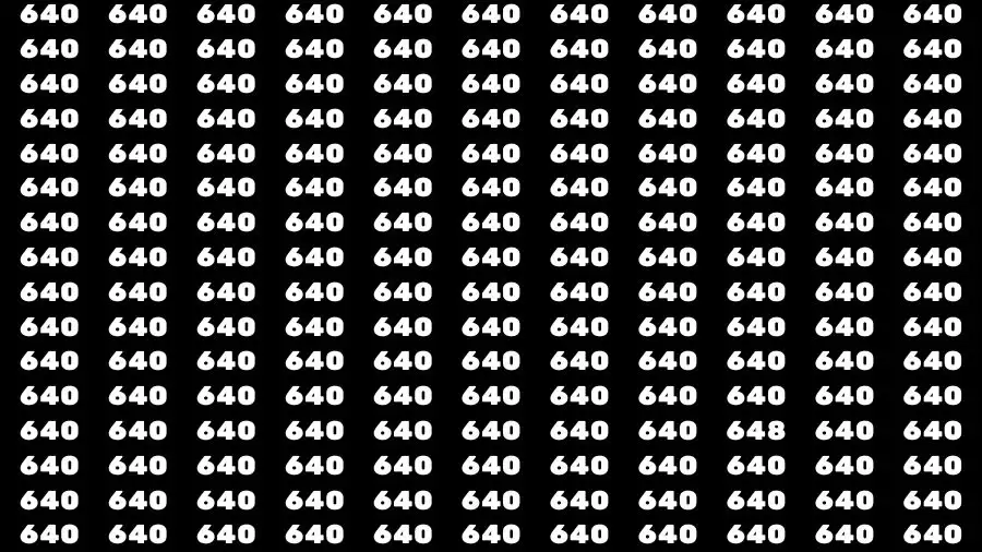 Observation Brain Test: If you have 50/50 Vision Find the Number 648 among 640 in 15 Secs