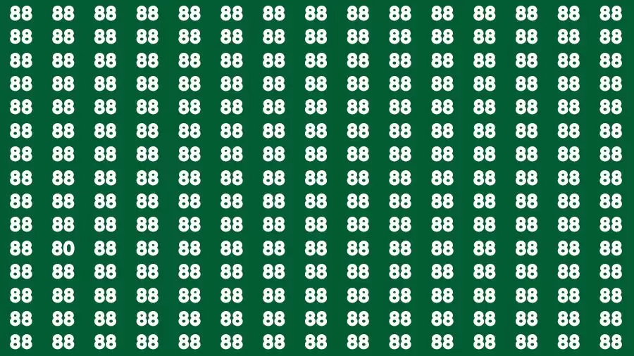 Optical Illusion Brain Challenge: If you have Hawk Eyes Find the Number 80 among 88 in 15 Secs