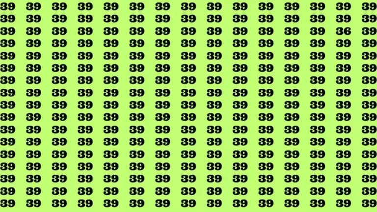 Optical Illusion Brain Challenge: If you have 50/50 Vision Find the number 36 among 39 in 12 Secs