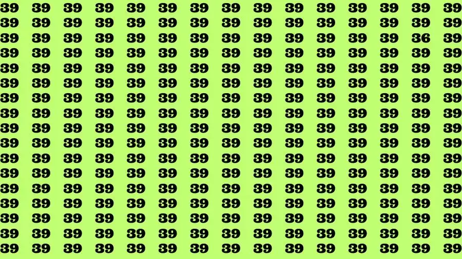 Optical Illusion Brain Challenge: If you have 50/50 Vision Find the number 36 among 39 in 12 Secs