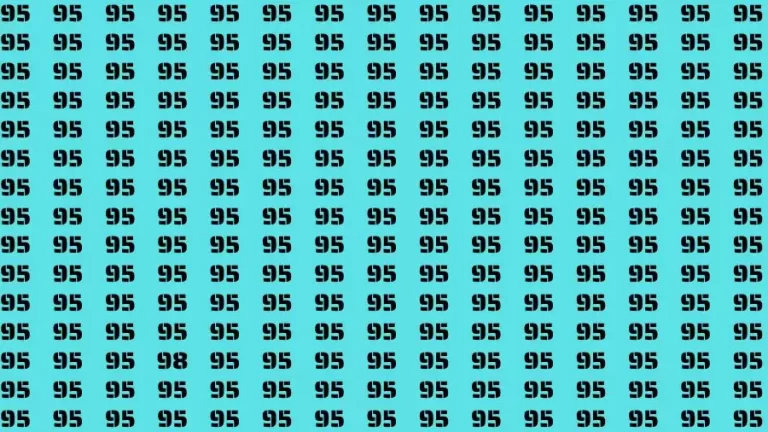 Optical Illusion Brain Test: If you have Eagle Eyes Find the Number 98 among 95 in 15 Secs