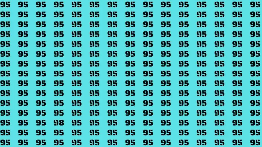 Optical Illusion Brain Test: If you have Eagle Eyes Find the Number 98 among 95 in 15 Secs