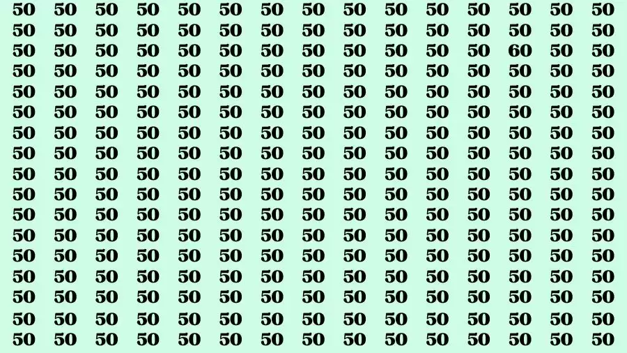 Optical Illusion Brain Test: If you have Eagle Eyes Find the Number 60 among 50 in 15 Secs