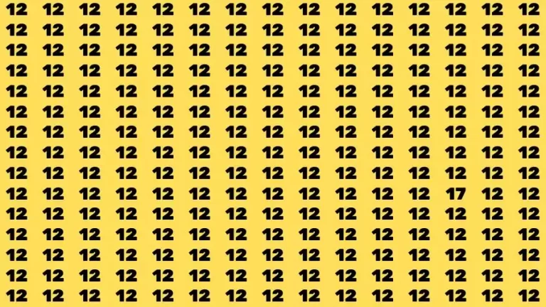 Optical Illusion Brain Test: If you have Sharp Eyes Find the number 17 among 12 in 20 Secs