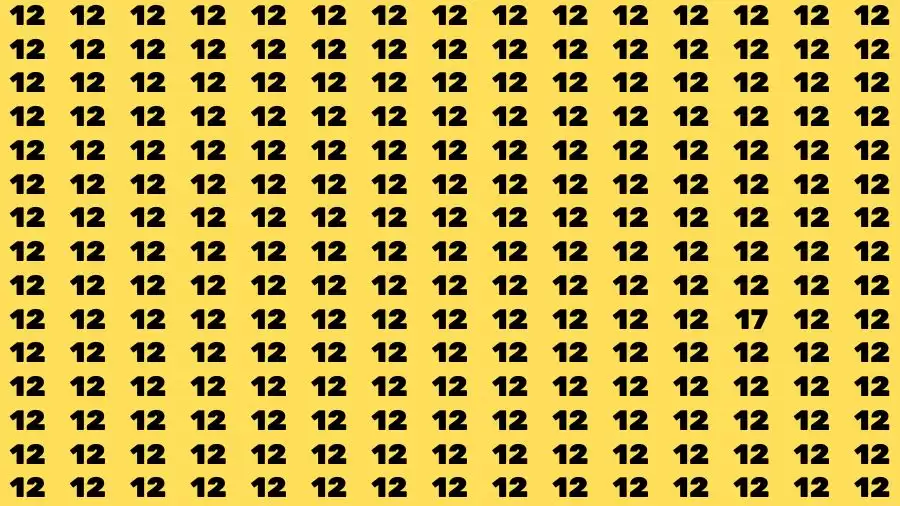 Optical Illusion Brain Test: If you have Sharp Eyes Find the number 17 among 12 in 20 Secs