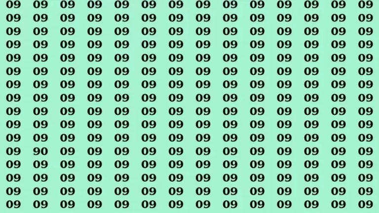 Optical Illusion Brain Challenge: If you have 50/50 Vision Find the number 90 among 09 in 12 Secs