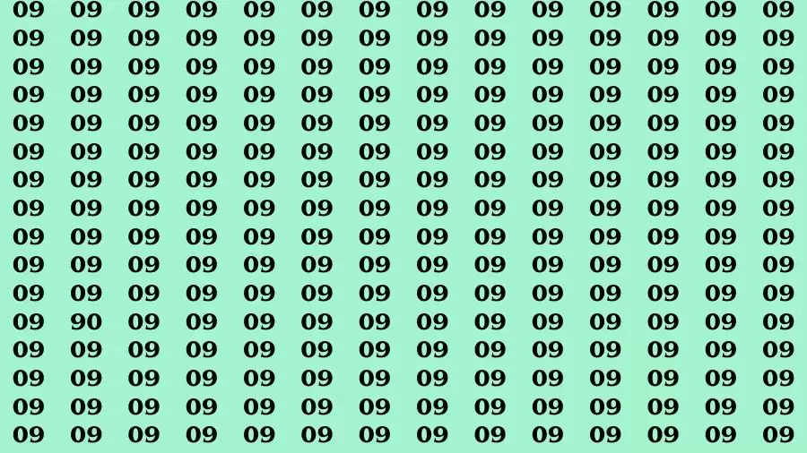 Optical Illusion Brain Challenge: If you have 50/50 Vision Find the number 90 among 09 in 12 Secs