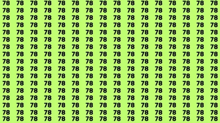 Observation Skill Test: If you have Sharp Eyes Find the Number 28 among 78 in 15 Secs