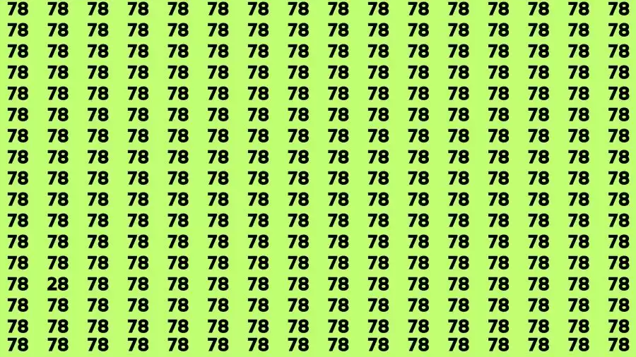 Observation Skill Test: If you have Sharp Eyes Find the Number 28 among 78 in 15 Secs