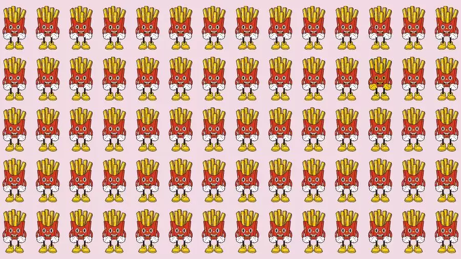 Optical Illusion Challenge: If you have Eagle Eyes find the Odd French Fries in 15 Seconds