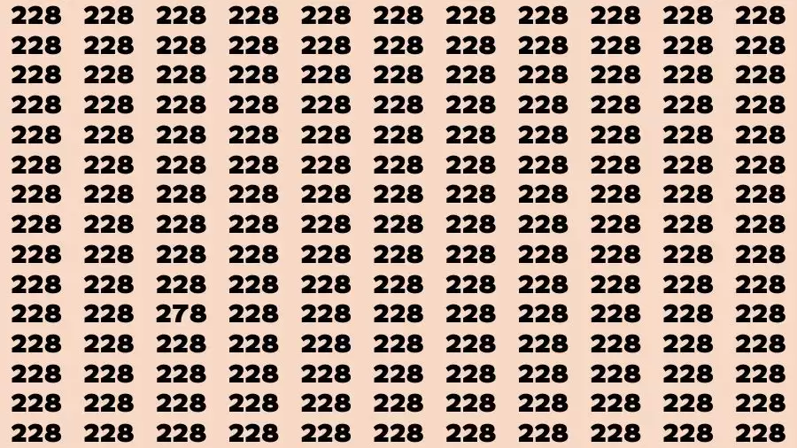 Brain Test: If you have Eagle Eyes Find the Number 278 among 228 in 15 Secs