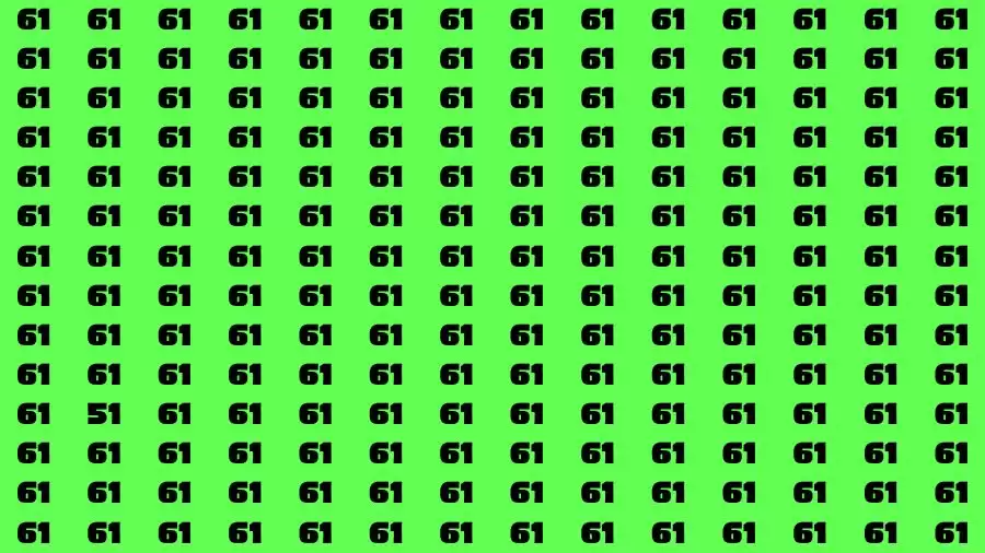 Brain Test: If you have Eagle Eyes Find the Number 51 among 61 in 15 Secs