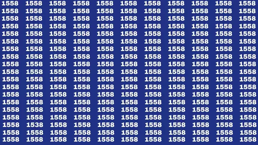 Observation Skill Test: If you have Sharp Eyes Find the Number 1538 in 15 Secs