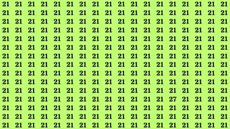 Observation Skill Test: If you have Sharp Eyes Find the Number 27 in 15 Secs