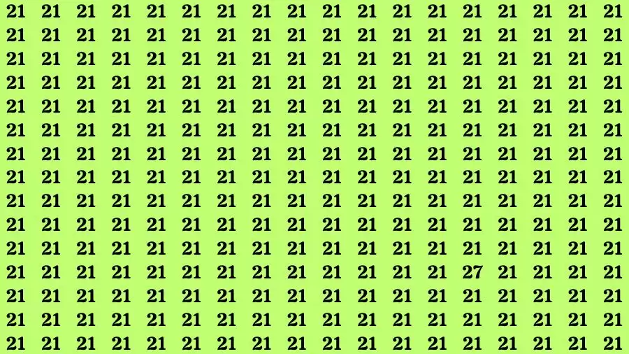 Observation Skill Test: If you have Sharp Eyes Find the Number 27 in 15 Secs