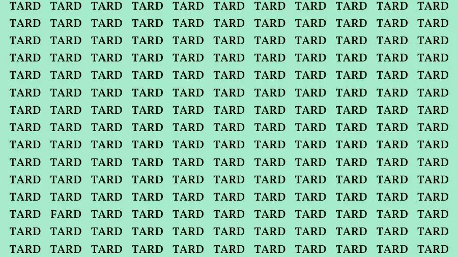 Optical Illusion Eye Test: If you have Sharp Eyes Find the word Fard among Tard in 20 Secs