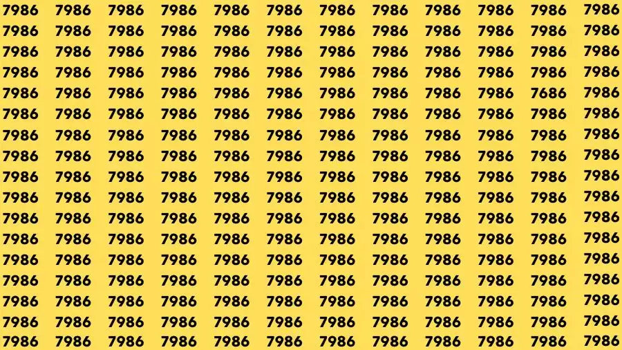 Optical Illusion Brain Test: If you have Eagle Eyes Find the Number 7686 in 15 Secs