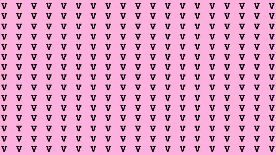 Optical Illusion Brain Challenge: If you have Hawk Eyes Find the Letter Y among V in 15 Secs