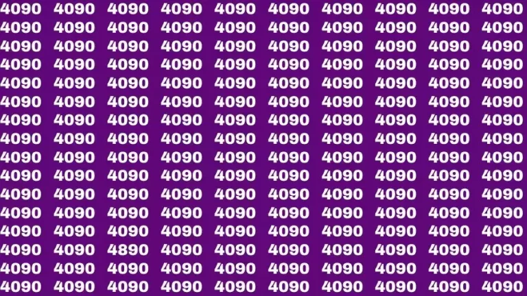 Brain Test: If you have Eagle Eyes Find the Number 4890 among 4090 in 15 Secs