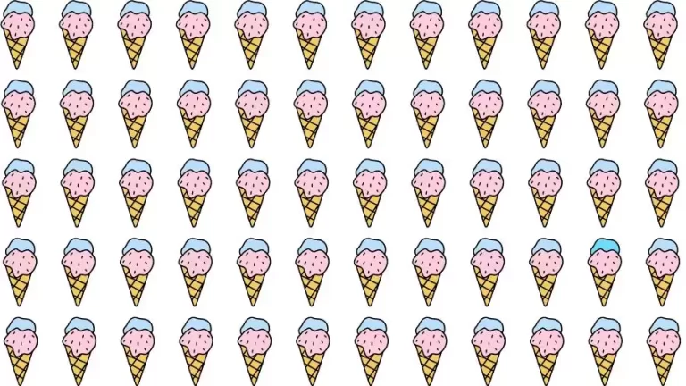 Optical Illusion Brain Test: If you have Eagle Eyes find the Odd Ice Cream in 8 Seconds