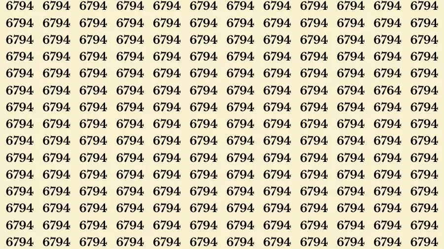 Optical Illusion Brain Challenge: If you have Hawk Eyes Find the Number 6764 in 15 Secs